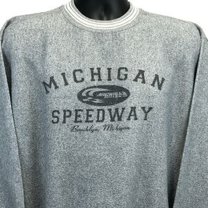 Vintage 90s Michigan International Speedway Sweatshirt Mens L Large Gray Sweater